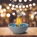 Tabletop Fire Bowl with Glass Stones