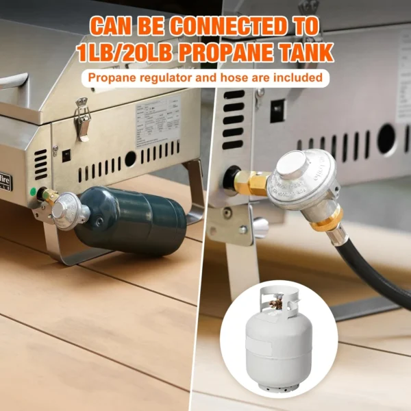 Onlyfire Tabletop Gas Grill 2 Burners, 20" Portable Propane Grill