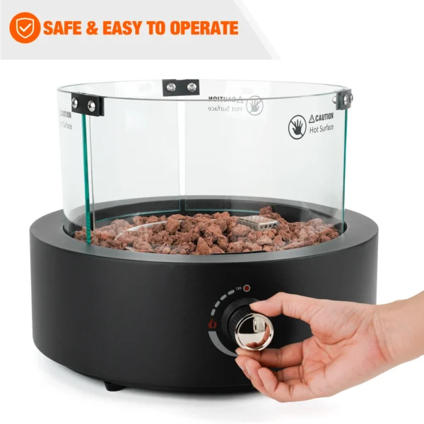 Onlyfire Bottom-Mounted Gas Fire Pit for Table with Umbrella Hole