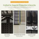 Patiowell 8 x 6 FT Plastic Outdoor Storage Shed with Floor, Resin Shed with Window and Lockable Door for Garden, Backyard, Tool Storage Use, Easy to Install in Beige (Kick-it Shed)