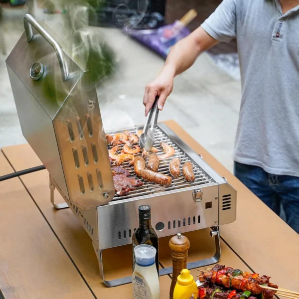 Onlyfire Tabletop Gas Grill 2 Burners, 20" Portable Propane Grill