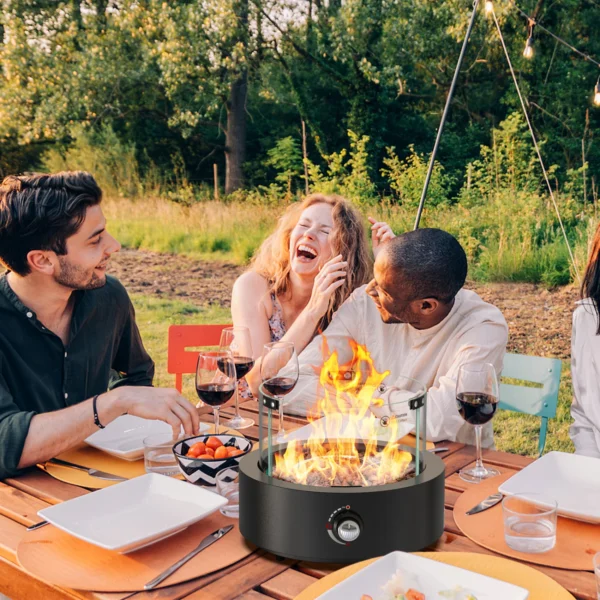 Onlyfire Bottom-Mounted Gas Fire Pit for Table with Umbrella Hole