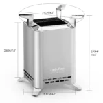 2-in-1 Smokeless Fire Pit with Pot Bracket & Carry Bag, Square