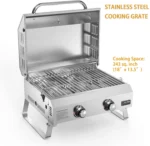 Onlyfire Tabletop Gas Grill 2 Burners, 20" Portable Propane Grill
