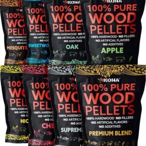 Wood Pellets All Variety Pack, Intended for Woodfire Outdoor Grill, Wood Fire Oven & Smoker(20 lb. Bag)