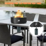 Onlyfire Bottom-Mounted Gas Fire Pit for Table with Umbrella Hole