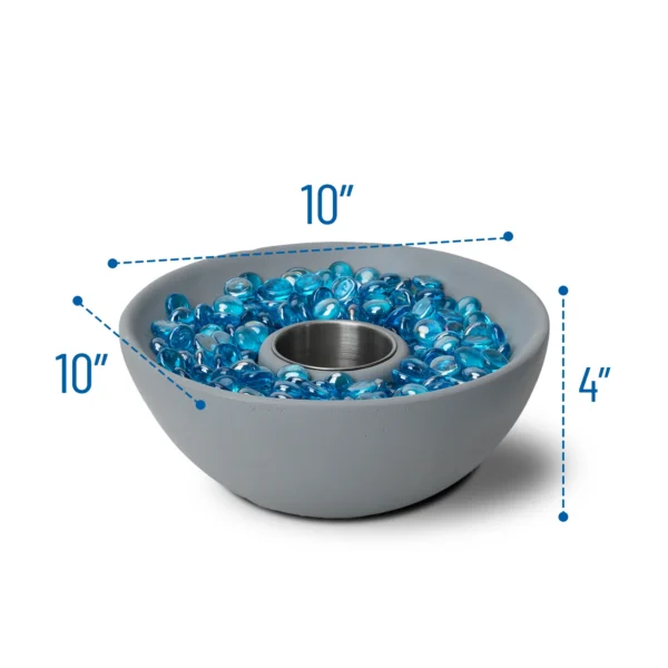 Tabletop Fire Bowl with Glass Stones