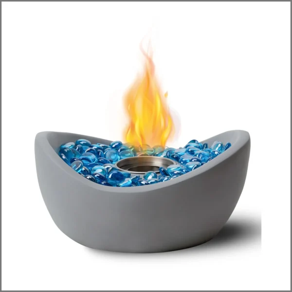 Onlyfire Tabletop Fire Pit with Glass Stones, 10.5 Inch
