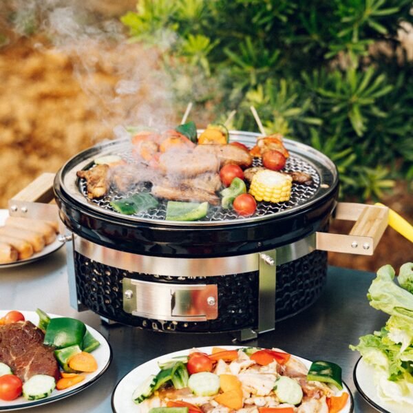 Onlyfire Tabletop Charcoal Barbecue Grill, 14 Inch Round