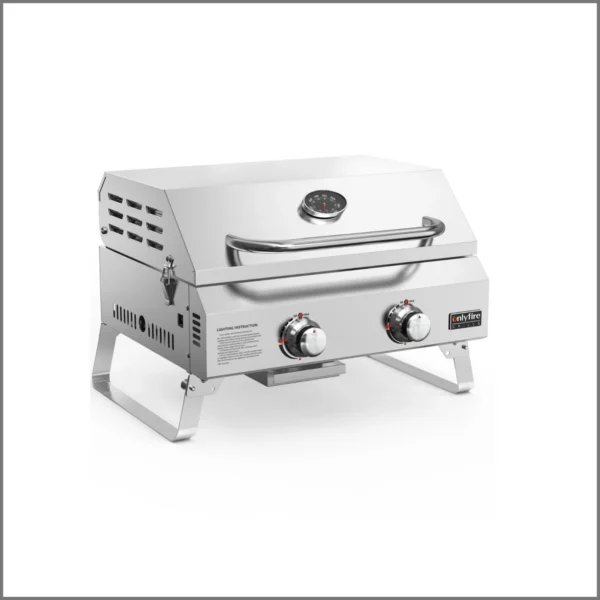 Onlyfire Tabletop Gas Grill 2 Burners, 20" Portable Propane Grill