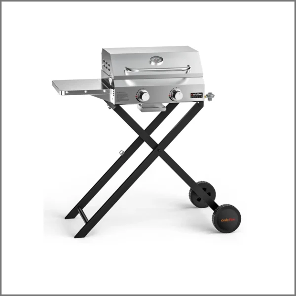 Onlyfire Tabletop Gas Grill 2 Burners, 20" Portable Propane Grill