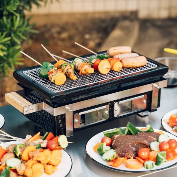 Charcoal BBQ Grill Hibachi Grill, 16 inch Square