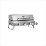 Onlyfire Tabletop Gas Griddle Grill with Lid, 3-Burner