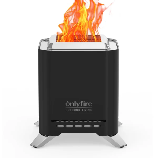 2-in-1 Smokeless Fire Pit with Pot Bracket & Carry Bag