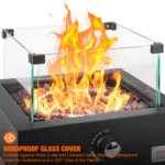 Onlyfire Tabletop Gas Fire Pit Bottom-Mounted for Table with Umbrella Hole