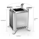 2-in-1 Smokeless Fire Pit with Pot Bracket & Carry Bag