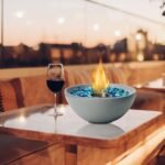 Tabletop Fire Bowl with Glass Stones
