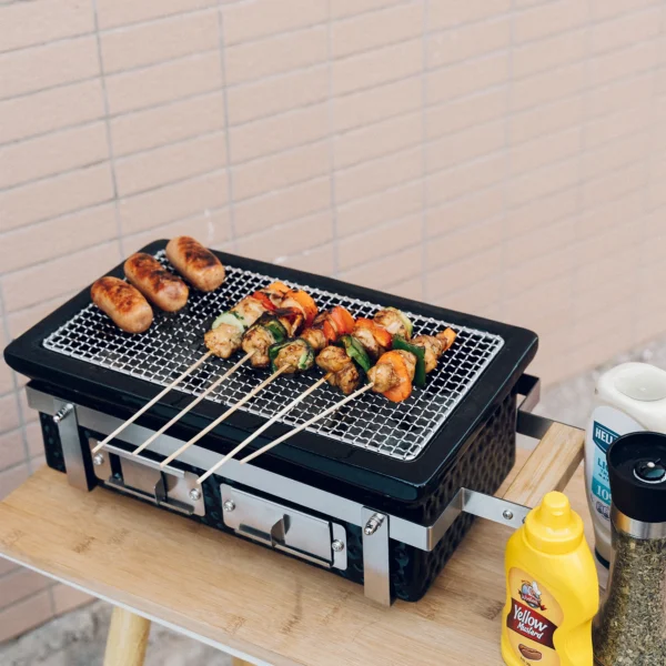 Charcoal BBQ Grill Hibachi Grill, 16 inch Square