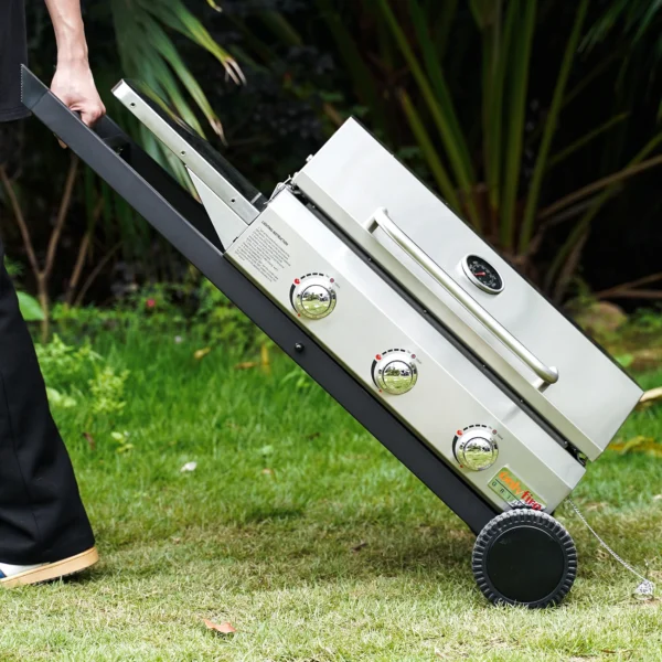 Onlyfire Tabletop Gas Griddle Grill with Lid, 3-Burner