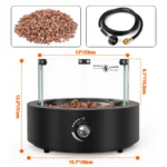 Onlyfire Tabletop Gas Fire Pit with Glass Wind Guard and Lava Rocks