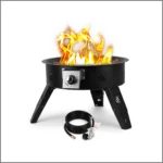 ONLYFIRE Propane Fire Pit with Lava Rocks & Foldable Legs