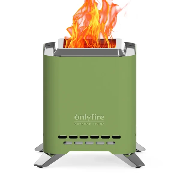 2-in-1 Smokeless Fire Pit with Pot Bracket & Carry Bag