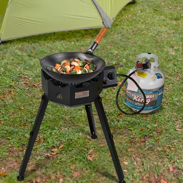 OnlyFire Grills GS301 Outdoors Wok Burner with Adjustable & Removable Legs
