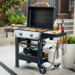 Propane Gas Griddle, 2-Burner Outdoor Gas Stove with 518 sq.in Cooking Area, Foldable Side Tables, Flat Top Grill Griddle