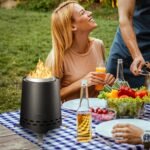 Onlyfire Smokeless Fire Pit with Carrying Bag & Top Bracket, 8” Portable Tabletop Fire Place