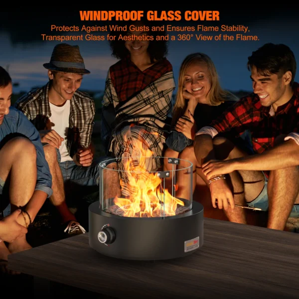 Onlyfire Bottom-Mounted Gas Fire Pit for Table with Umbrella Hole