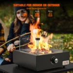 Onlyfire Tabletop Gas Fire Pit Bottom-Mounted for Table with Umbrella Hole