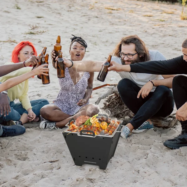 Onlyfire BBQ Charcoal Grill,15" Foldable Barbecue Firepit with Stainless Steel Cooking Grate