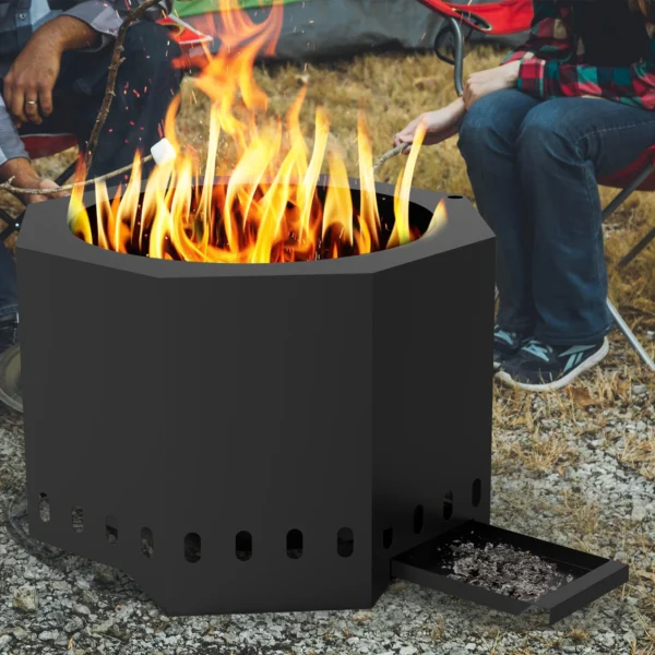 Onlyfire 24 Inch Smokeless Fire Pit Wood Burning with Ash Pan Collector