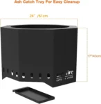 Onlyfire 24 Inch Smokeless Fire Pit Wood Burning with Ash Pan Collector