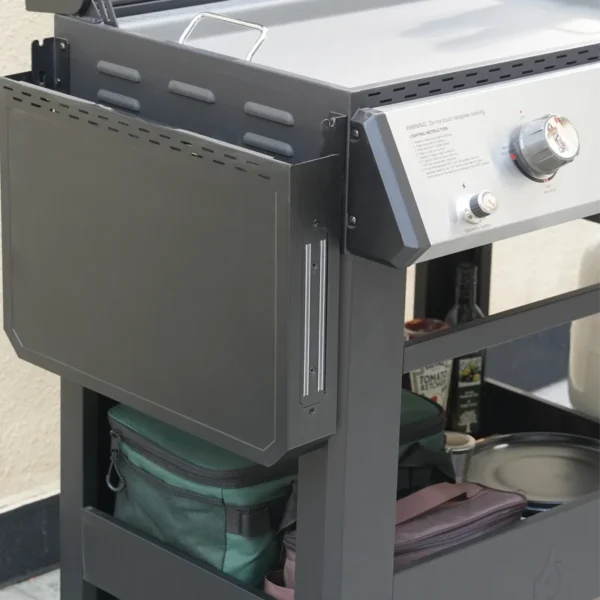 Propane Gas Griddle, 2-Burner Outdoor Gas Stove with 518 sq.in Cooking Area, Foldable Side Tables, Flat Top Grill Griddle