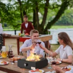Onlyfire Tabletop Gas Fire Pit Bottom-Mounted for Table with Umbrella Hole