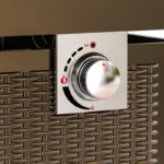 Onlyfire Outdoor Table with Lid and Lava Rocks Fire Pits, 28 Inch