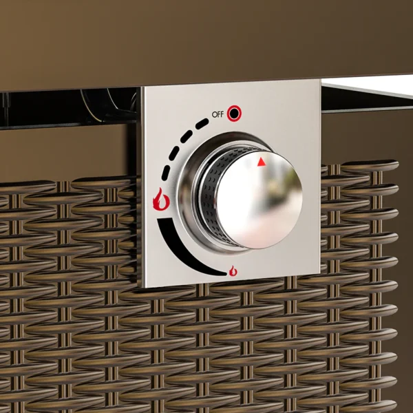 Onlyfire Outdoor Table with Lid and Lava Rocks Fire Pits, 28 Inch