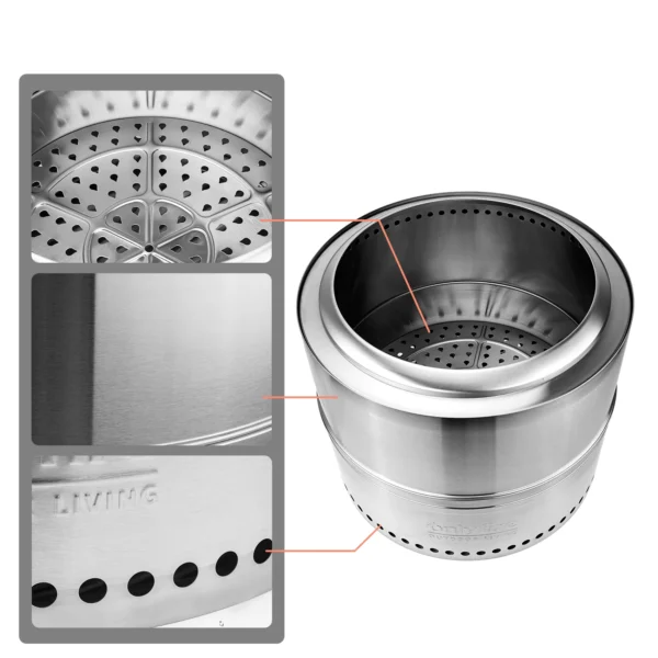 Smokeless Fire Pit Wood Burning with Carrying Bag