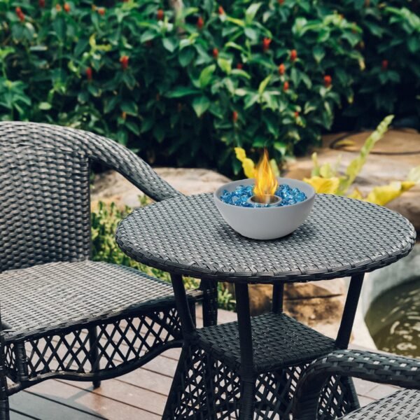 Tabletop Fire Bowl with Glass Stones