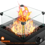 Onlyfire Tabletop Gas Fire Pit Bottom-Mounted for Table with Umbrella Hole