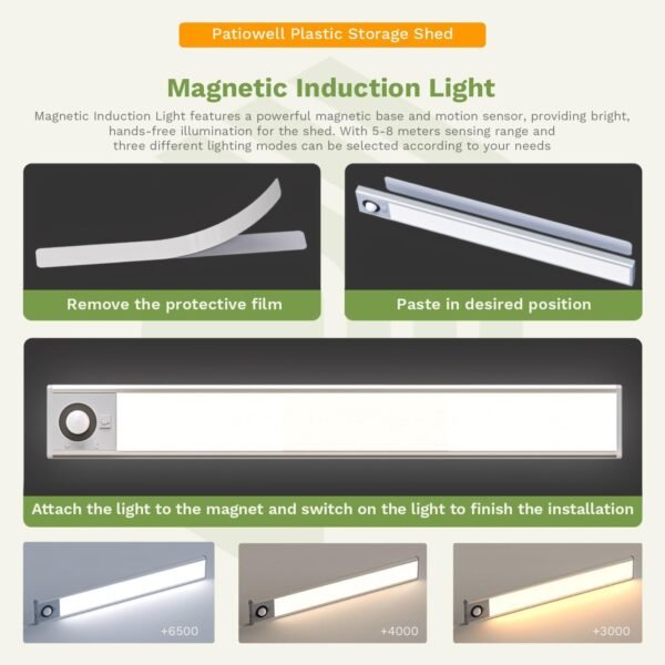 Patiowell 8 x 6 FT Plastic Outdoor Storage Shed with Floor, Resin Shed with Window and Lockable Door for Garden, Backyard, Tool Storage Use, Easy to Install in Beige (Kick-it Shed)